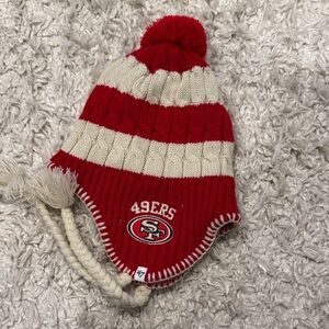 NFL 49ers Red and White Beanie like new